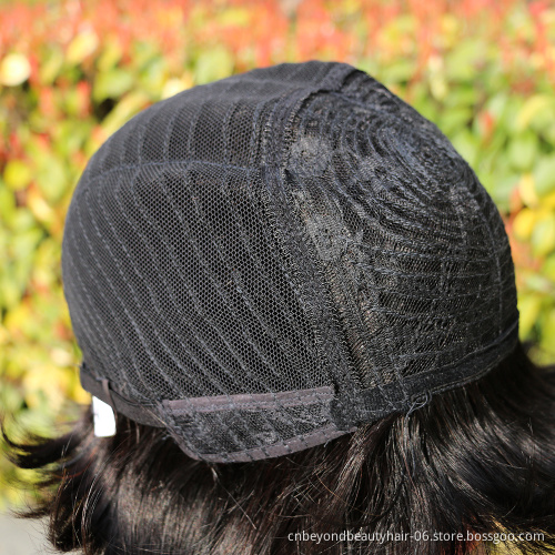 Natural black Short Human Hair Wig with bangs Fringe for Women Straight Remy Hair Bob Wigs With Bangs